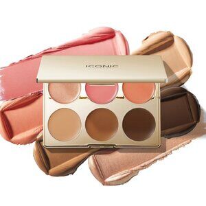 🆕 NWT Iconic London CREAM FACE PALETTE Multi-Use cream Blush Bronze Highlighter
